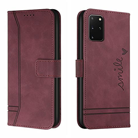 Trugox Handyhülle für Samsung Galaxy S20 Plus (S20+) Hülle Klappbar Klapphülle mit Kartenfach Handytasche Handy Schutzhülle Tasche Leder Wallet Flip Case Slim Book Cover - Bordeauxrot