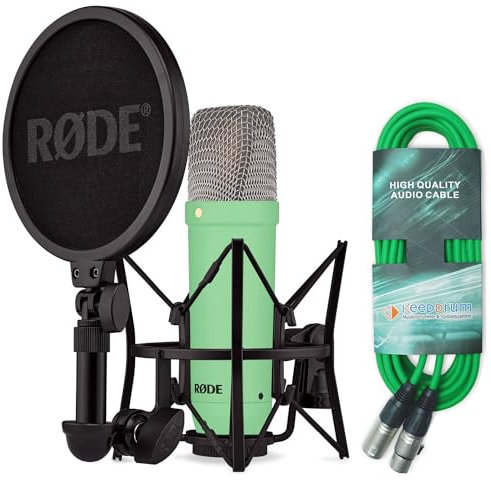 Rode NT1 Signature Green Microfono da studio Verde + keepdrum Cavo XLR Verde