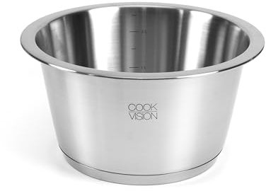 cookvision Edelstahltopf, Chrom-Nickel-Edelstahl, platzsparend, Induktionstopf für alle Herdarten, Innenskalierung, backofen-geeignet (Ø 20 cm x 11,4 cm, 2,8l)