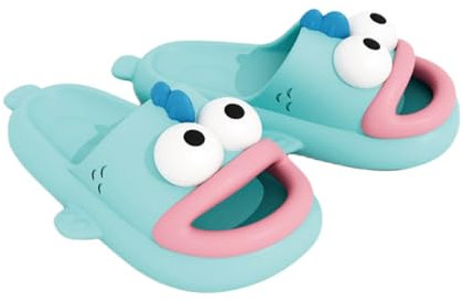 ZJMSZDE Badeschlappen Damen Hässliche Fisch-Hausschuhe Sommer Außenbekleidung Frauen Atmungsaktiv-Blau- 40/41 (Geeignet Für Größen 39/40)