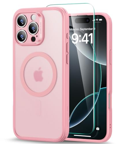 ESR for iPhone 16 Pro Case (4 in 1) Set, Translucent Matte Case with Screen Protector, Compatible with MagSafe, Military-Grade Protection, Classic Series, Frosted Pink