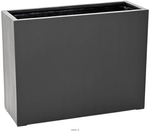 Artificielles.com - Jardinière Haute en Fibre de Verre H 60 cm Noir - dimhaut: H 60 cm - Couleur: Noir