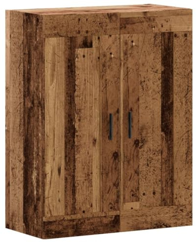 vidaXL Wandschrank Altholz-Optik 69,5x34x90 cm Holzwerkstoff, Schrank, Hängeschrank, Beistellschrank, Lagerschrank, Hängewandschrank, Schwebeschrank