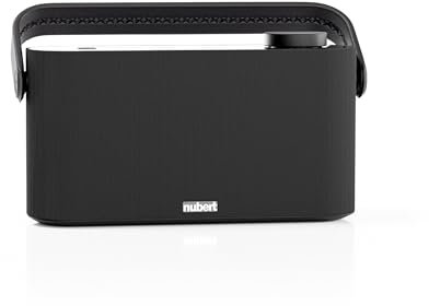 Nubert nuGo! ONE+ | Bluetooth-Lautsprecher Schwarz | Akku für 24h Laufzeit | Integriertes Radio mit DAB+ und UKW/FM | 2,9 IPS-Display | IPX5 Spritzwasserschutz | Mit Tragegriff