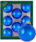 Krebs Glas Lauscha - Weihnachtsdekoration/Christbaumschmuck aus Glas - Unifarbende Kugeln Klassisch Blau Glanz - Menge: 8 Stück - Farbe: Blau Glanz - Größe: ca. 7 cm