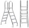 SFSLBFB Stainless Steel Pool Ladder, 52 Pool Ladder, Outdoor Above Ground Swimming Pool Ladder Max Load Capacity 500 Lb, 4 Steps Double-Sided Slip Pools Step Ladder, 304 Stainless Steel Pool Stairs