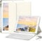 JKSML Keyboard Case for iPad 9th/8th/7th Generation (2021/2020/2019) 10.2 inch with Pencil Holder, Detachable Wireless Bluetooth Keyboard, Soft TPU Back Stand Case for iPad 9th/8th/7th, White Cream