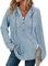 Hooded Jumpers for Women UK Ladies Sweaters Women Casual Long Sleeve Plain Sweatshirts V Neck Sweaters Casual Loose Solid Color Sweatshirt Hoodies Tops Light Blue M