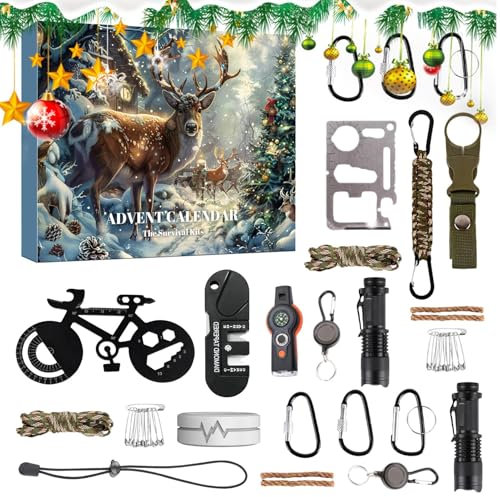 Adventskalender 2024 Männer - Herren Adventskalender 2024 | 2024 Survival & Mechanics Adventskalender für Männer | Survival Tools Adventskalender | Werkzeug Adventskalender 2024 für Erwachsene |
