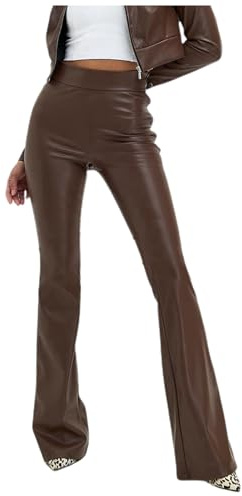 Fulidngzg Leggins Cuero Mujer Pantalones de Piel Sintética,Leggins Push Up Talla Grande Invierno Polipiel,Elásticos Leggings Reductores