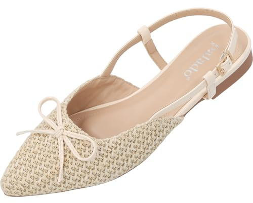 Palado Damen Slingback-Ballerina Yvnee - elegante Slipper mit verspielten Schleifendetails - modische Sommerschuhe - ideal für stilvolle Anlässe