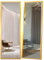 Marctani Espejo de Pie Cuerpo Entero - Espejo Grande y Largo con 3 Formas de Uso, Independiente, Montaje Pared y Apoyado - Marco de Aluminio para Dormitorio, Baño o Salon (Dorado 161x52 Standard)