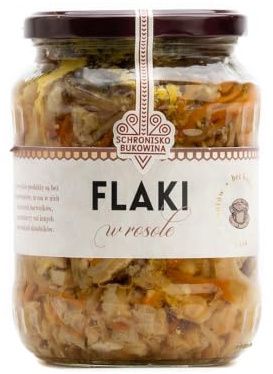 SCHRONISKO BUKOWINA Kutteln in Brühe, Rindersuppe in Brühe, 700ml Glas, Traditionelle Polnische Kuttelsuppe