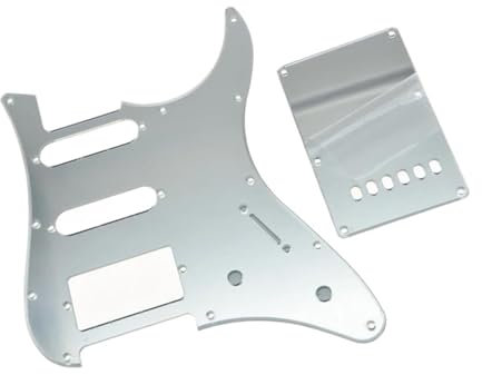 Pickguard Scratch Plate Gitarren-Tremolo-Saitenabdeckung silberfarben verspiegelt HSS-Schlagbrett