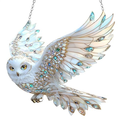 Décoration en Forme de Hibou – Ornements à Suspendre en Acrylique 2D | Attrape-Soleil à Suspendre | Décoration à Suspendre pour fenêtre de Vacances, Arbre de Noël, Femme et Homme
