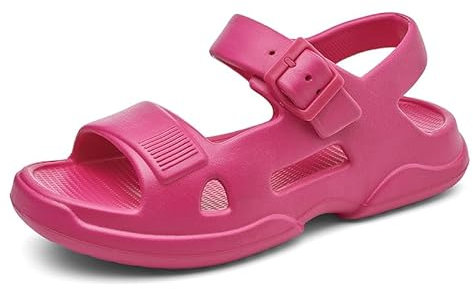 Harssidanzar Damen Sommer Sandalen bequem vielseitig leicht rutschfest Sandalen SL208EU,Rose,Größe36-37