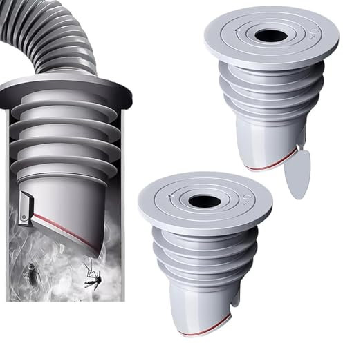 Hhaoysogd Waschmaschinen Rohrdichtung, 2 Stück 35-40mm Grau Washing Machine Drain Hose Seal mit Verschlusskappe, Silikon Abflussrohrdichtung, Abflussrohrdichtung Deodorant für Zuhause Küche Bad