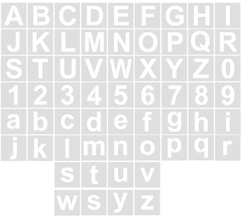 60 Stück Malschablonen Buchstaben und Zahlen für Kinder, Zeichenschablonen für Holzplatten, Wanddeko