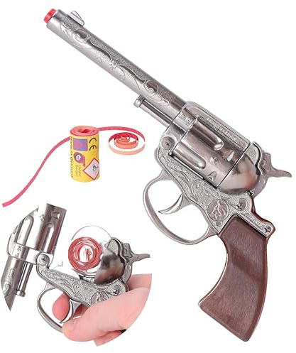Toyland® 19cm (8) Die-Cast Metal Cowboy Toy Pistol - Cap Gun With 1200 Shot Paper Caps Included - Sound & Smoke Effects