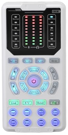 Bewinner Portable Voice Changer Sound Card, 16 Sprachmodi 10 Level Feinsteuer mit 8 Soundeffekten, KTV -Modus Live -Broadcast -Gerät für Gaming PC Phone Live -Streaming -Podcast