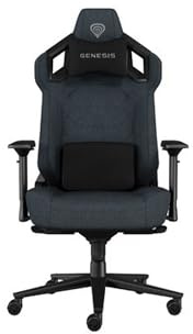 Genesis Nitro 800 Ergonomischer Gaming Stuhl aus Stoff, 150 kg, Grau | Gaming-Stuhl mit 4D-Armlehnen, 135°-Neigung, arretierbarer Wippfunktion, Metallfuß und Memory-Foam-Kissen