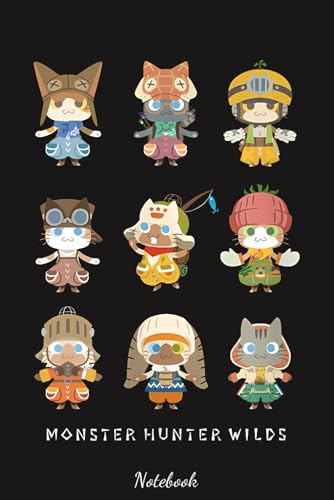 Monster Hunter Wilds Pallico & Support Team Notebook: Diary, Matte Finish Cover, Planner, Journal, 6x9 120 Pages, Lined College Ruled Paper