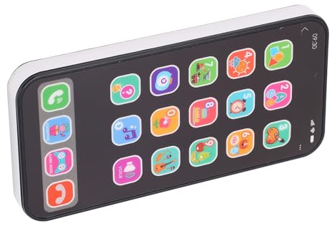 Dilwe Smartphone, Kunststoff-Touchscreen-Spielzeugtelefon mit Musik, Geschichten, Zahlen, Buchstaben, Mehrere Modi, Frühes Lernspielzeug für Kleinkinder, , Zuhause, Reisen, Spielen (Black)