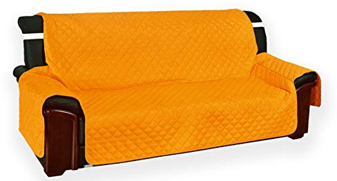 Tex family Sofaüberwurf Orange Vivy, gesteppt, glatt, orange, für 4 Sitzer, Sitzfläche 230 cm
