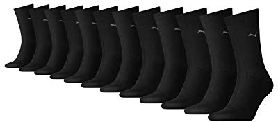 PUMA Herren Business Socken Strümpfe Classic Socks 12 Paar, Farbe:Schwarz, Menge:12 Paar (6x 2er Pack), Größe:43-46, Artikel:-200 black