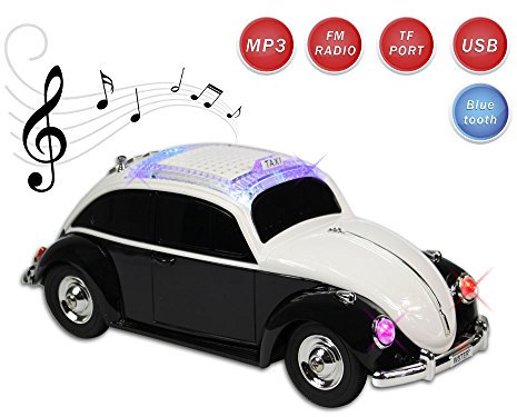Vetrineinrete® Haut-parleur en forme de voiture rechargeable multifonction prend en charge mp3 Fm radio micro sd bluetooth haut-parleur portable boîtier stéréo C32