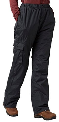 Peter Storm Women's Storm Waterproof Trousers with Elasticated Waist, Internal Shockcord & Side Leg Zips, Lined & Breathable Pants (UK, Numeric, 12, Regular, Regular, Black)