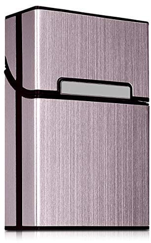 kwmobile Zigarettenetui Zigarettenbox Hülle für Zigaretten - Zigaretten Etui mit Magnetverschluss - Aluminium Beschichtung Rosegold