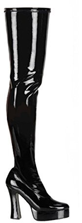 Higher Heels PleaserUSA Overknee-Stiefel Electra-3000Z Lack schw. Gr.43