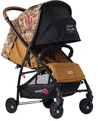 Baciuzzi, passeggino leggero, pieghevole, compatto con chiusura lampo semplice e pratica ad una mano, traspirante, BX Voiage Miele