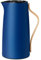 Stelton Kaffee-Isolierkanne Emma - Edelstahl-Thermoeinsatz, doppelwandig isoliert - Thermoskanne/Kaffeekanne/Teekanne mit Buchenholzgriff, Easy-Click-Deckel - 1,2 Liter, glänzendes Finish, Dunkelblau