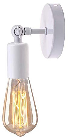 LED Metallo Lampade da Parete Moderne Vintage Industriale E27 Portalampada,Applique Moderna(Bianca)