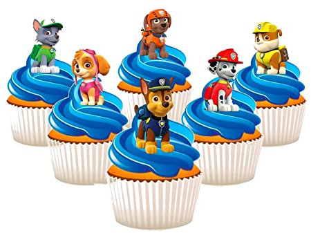 PP - PAW Patrol 6 Mix 12 Edible Stand up Premium Wafer Card Cake Toppers Decorations