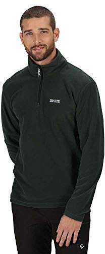 Regatta Mens Thompson Half Zip Lightweight Base layer Micro Fleece Pullover Top - Deep Forest - XXL