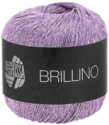 LANA GROSSA Brillino | Beilaufgarn mit farbigem Lurexfaden | Handstrickgarn aus 83% Viskose & 17% metallische Faser | 25g Wolle zum Stricken & Häkeln | 200m Garn FB 10