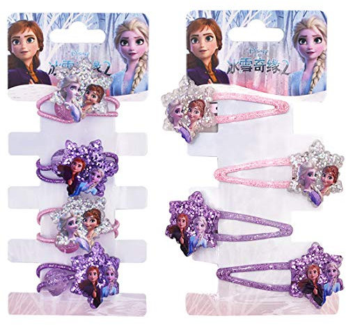 YUESEN Haarspange Haarring Eiskönigin 8PCS , Kinderschmuck Haarschmuck Eiskönigin Frozen Schmuckset für Kinder Exquisite Cartoon Schleife für Geburtstag Geschenk