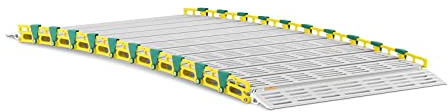 MSW Motor Technics Aluminium Ramp MSW-ARL-05, 500 kg Capacity, Silver, Black, Yellow, Foldable, 1965 x 914 mm, Wheelchair, Loading, Lawn Mower, Scooter Ramp