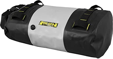 Nelson-Rigg Hurricane Wasserdichter Trockenrollbeutel, 10 l, Rolltop, inkl. Gurte zur Befestigung am Fahrzeug, Luftauslassventil, Schwarz/Grau