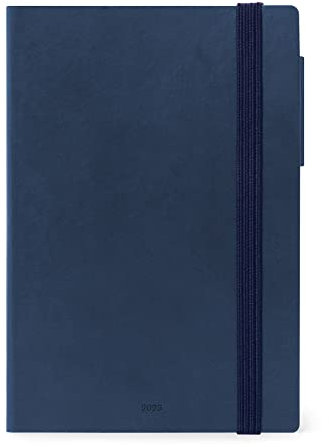Legami - Agenda 12 Mesi, settimanale Medium con Notebook, 2023, 12x18 cm, Colore Blue, 160 Pagine con Angoli perforati, Chiusura ad Elastico, Copertina rigida, Carta Avorio, Planner mensile, AG2312070