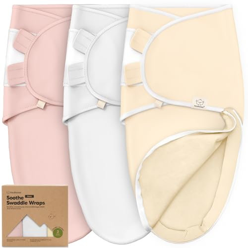 3-Pack Pucksack Baby 0-3 monate - Bio-Baumwolle Pucktuch Baby, Ergonomische Baby Schlafsack Neugeboren, Pucksack Reißverschluss, Leicht zu wechselnde Babyschlafsack, Neugeborene Wickeltuch (Daffodil)