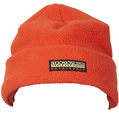 NAPAPIJRI Mütze für Herren mit Revers aus weichem und warmem Fleece mit Logo Artikel NP0A4GK9 F-Rock, RR9 Red Poppy, One size