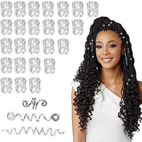 Bijoux Cheveux Tresse Pinces à Cheveux Dreadlocks Perle 28 Pièces Bijoux de Cheveux Viking Réglable Dreadlocks Accessoires pour DIY Accessoires Cheveux Tresses Décoration Hommes Femmes