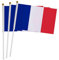 60 Piezas de Banderas de manivela de Francia para el día Nacional Festivo, Fiestas, desfiles,bandera de mano, Eventos Deportivos, decoración de Bares (España) (Francia)