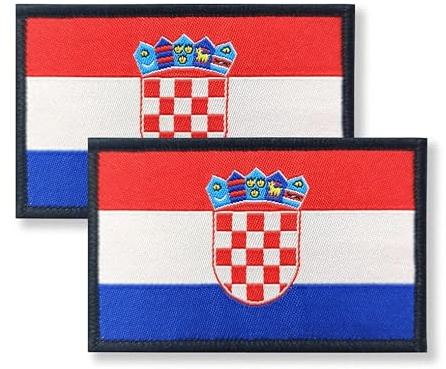 Overdecor Flaggen-Patch, taktischer Aufnäher, Klettverschluss, 2 Stück (Kroatien)
