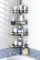 FINIBO Teleskop Duschregal Ohne Bohren, Teleskopregal Bad Duschablage mit 4 Dusche Eckregal, 43.5-120 inch Adjustable Teleskop Badregal Teleskope Regal Badezimmer für Bad Dusche Schwarz