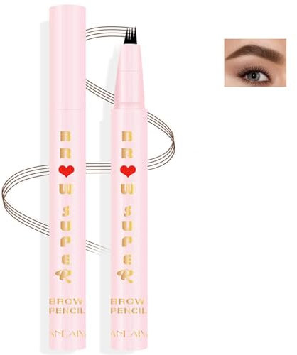 Mornery Eyebrow Pencil - Tattoo Brow Pen with Micro Fork Tip & Brow Tint (Dark Brown 03)